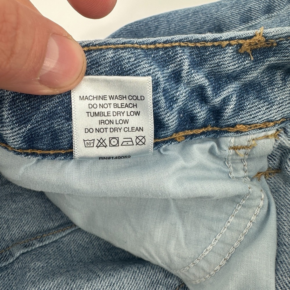 Fashion Nova Jeans Womens 15 Blue Distressed Denim High Rise Relaxed Straight - Picture 7 of 11